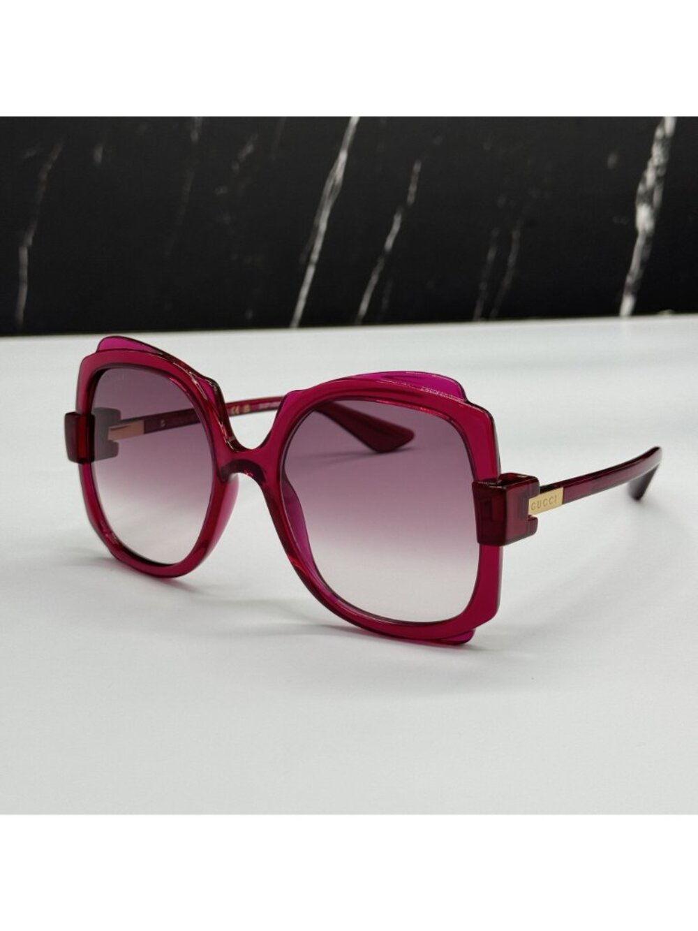 Gucci GG1431S 003 Pink Women Oversized Sunglasses Authentic NEW - Picture 3 of 10